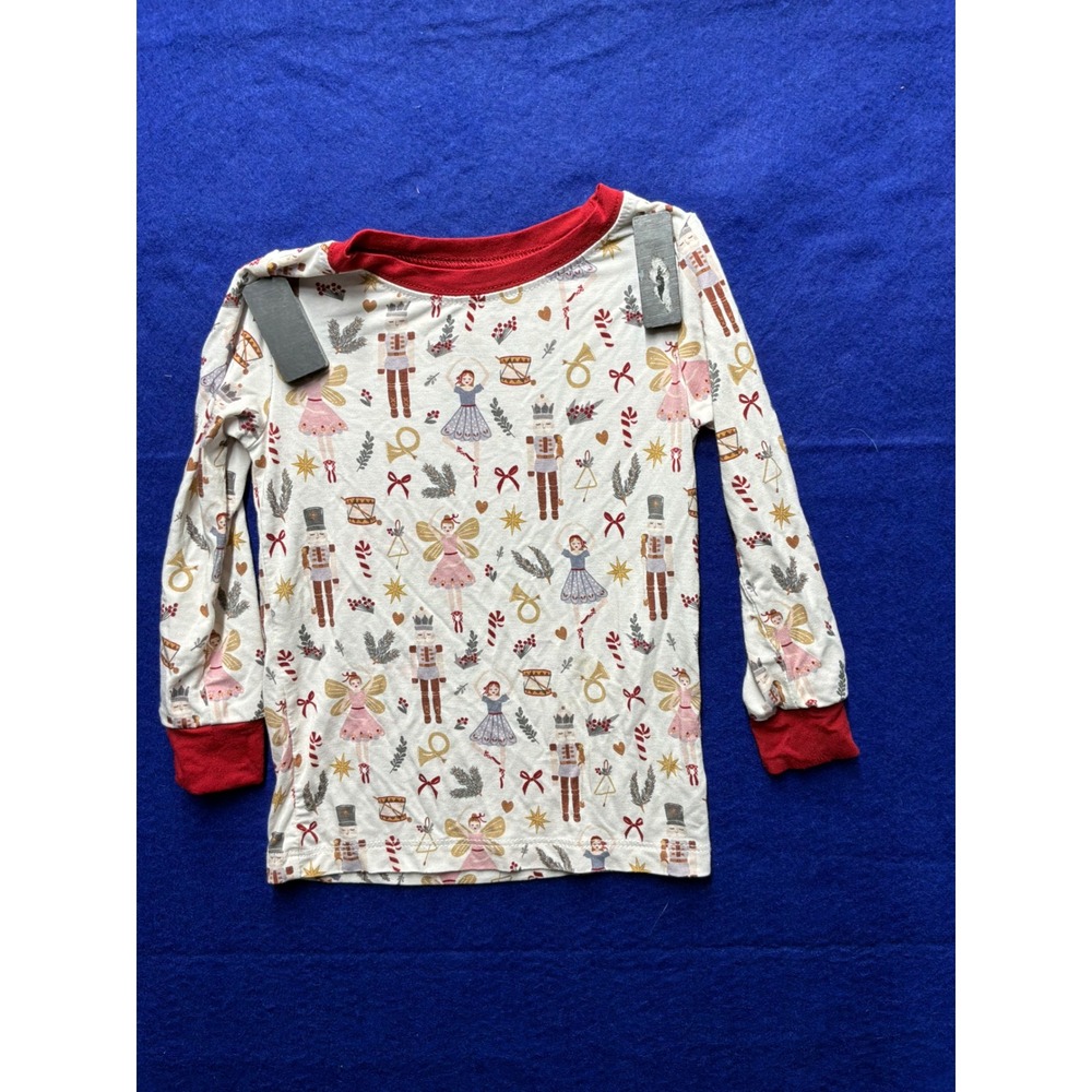 Holiday Unisex Mebie Baby Nutcracker Bamboo Pajama Top 18M Cream Red